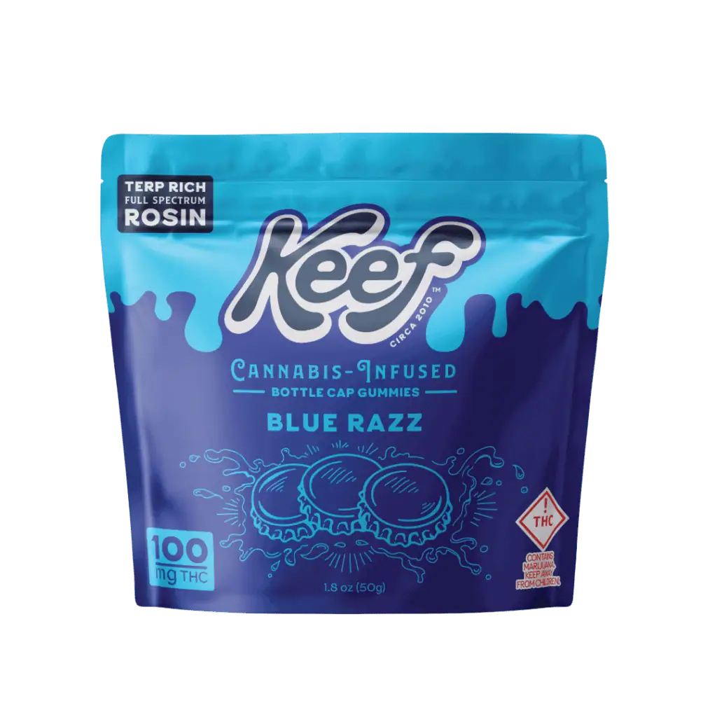 Keef Bottle Cap Gummie Blue Razz 1