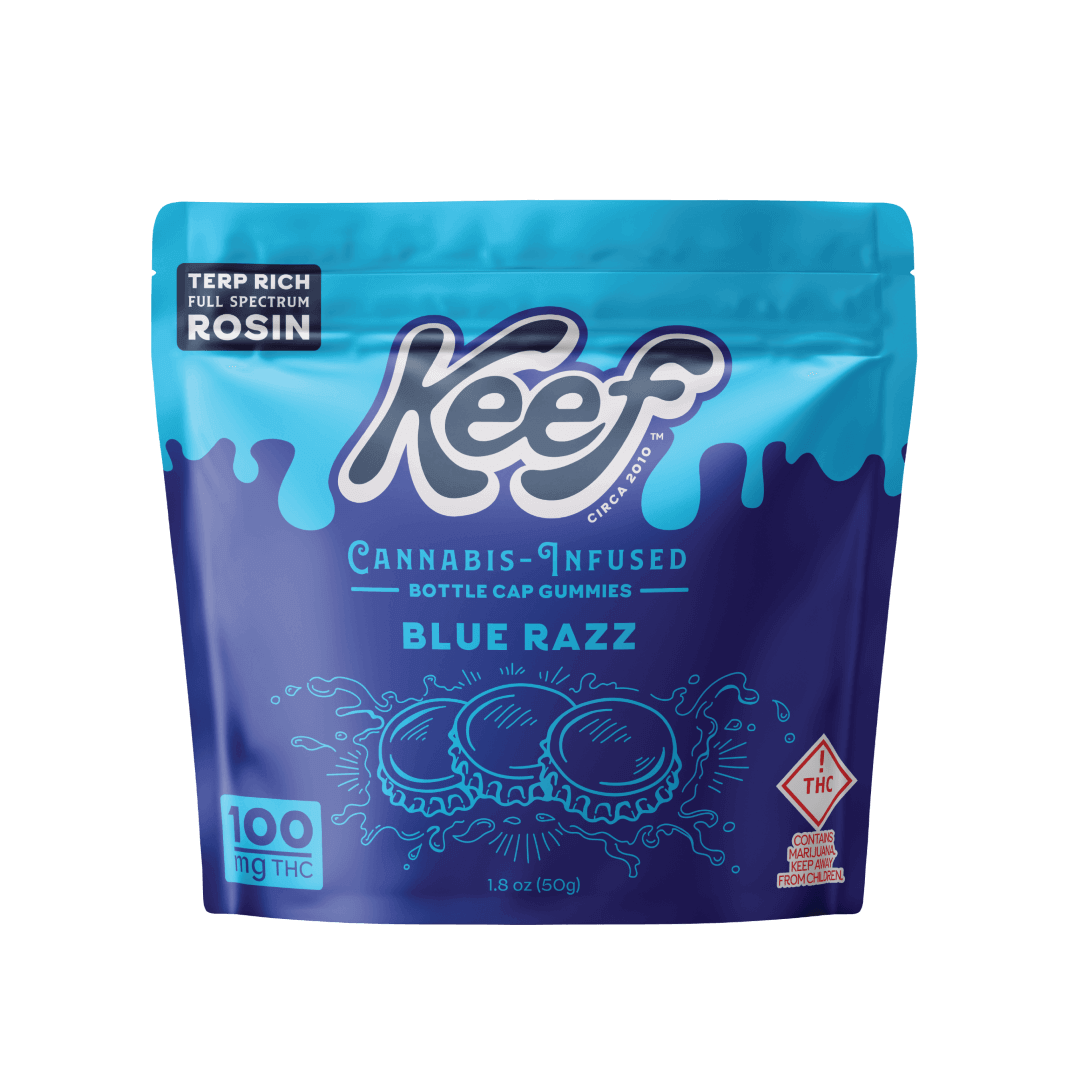 Keef Bottle Cap Gummie Blue Razz 1