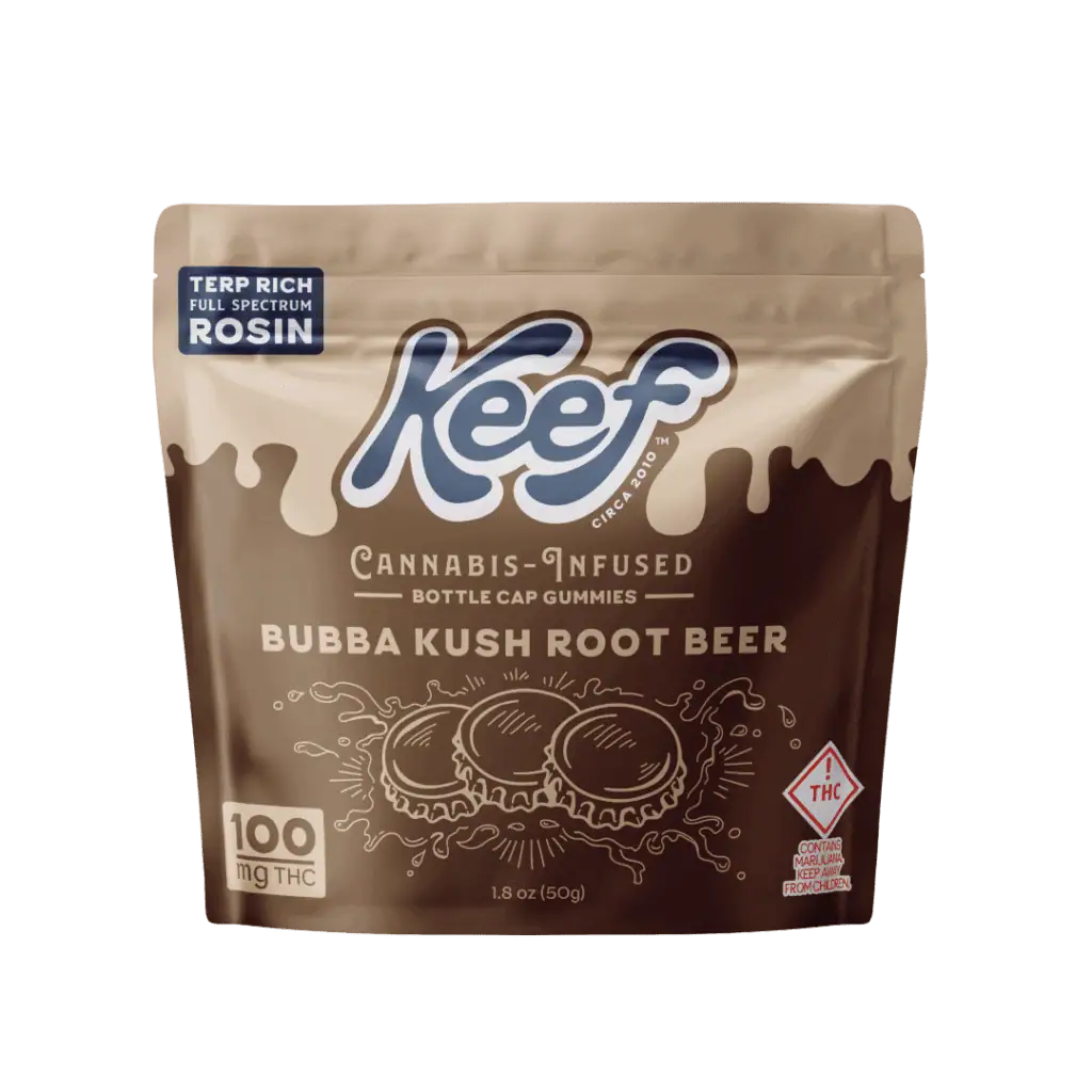 Keef Bottle Cap Gummie Bubba Kush Root Beer 1