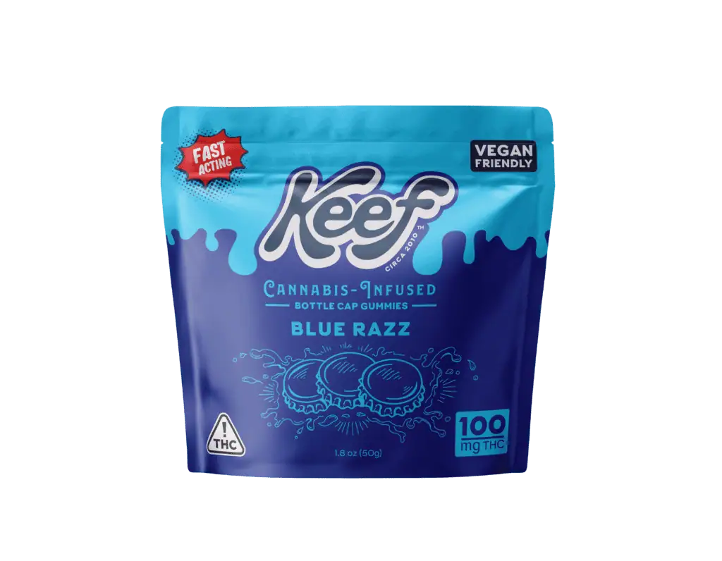 Keef Bottle Cap Gummies Blue Razz NV