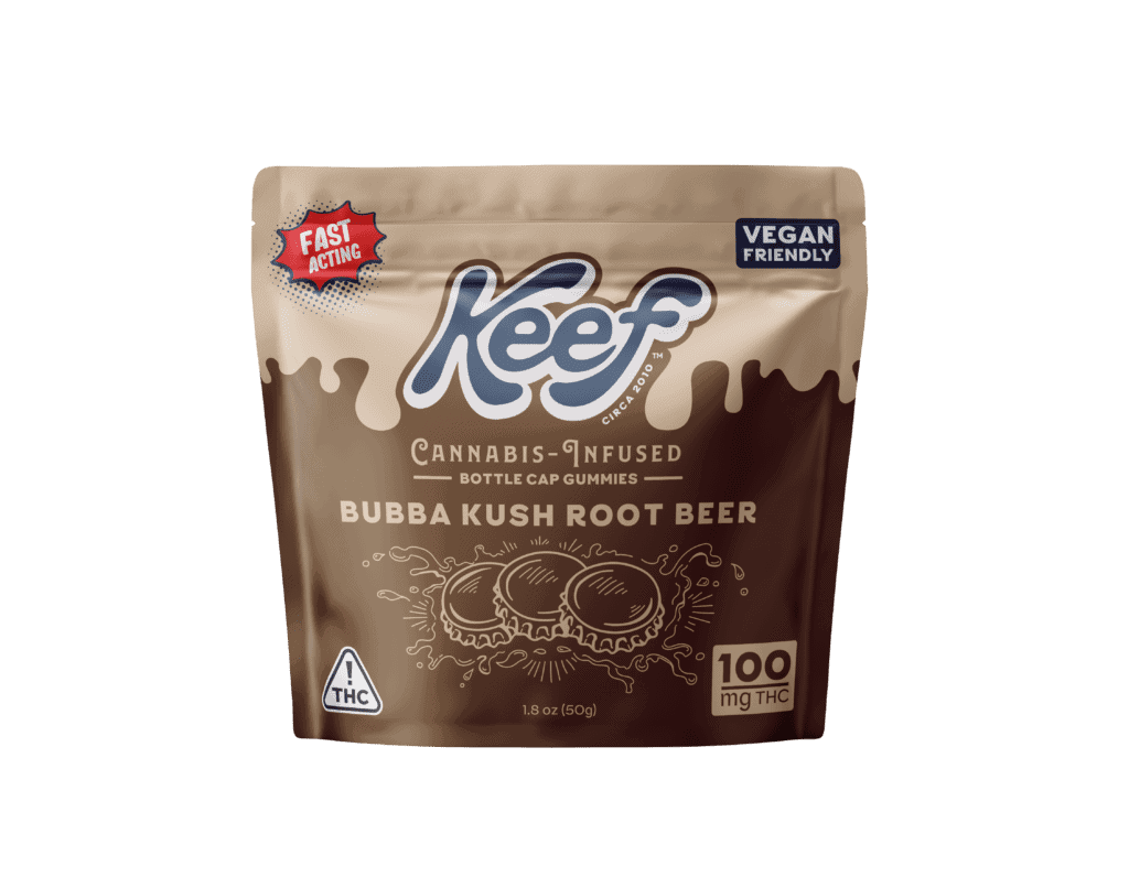 Keef Bottle Cap Gummies Bubba Kush Root Beer NV